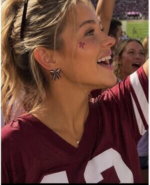 Football Gameday Touch of Cheer Bow Earrings